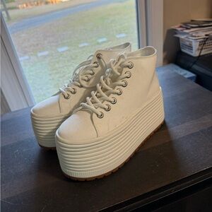 Steve Madden White Platform Sneakers